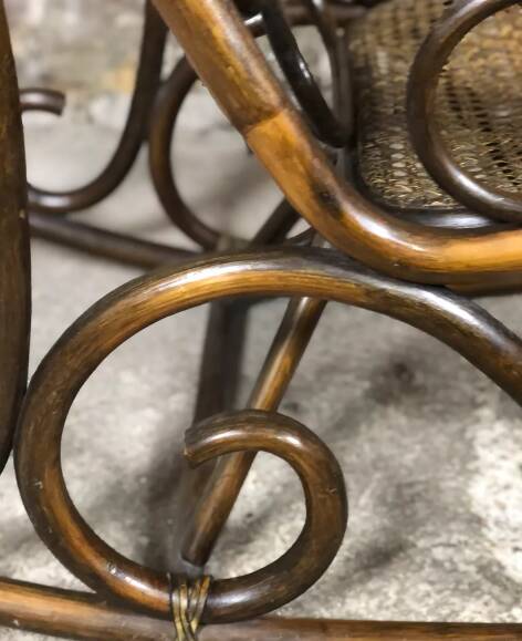 Rattan and cane rocking chair from the 1980s.