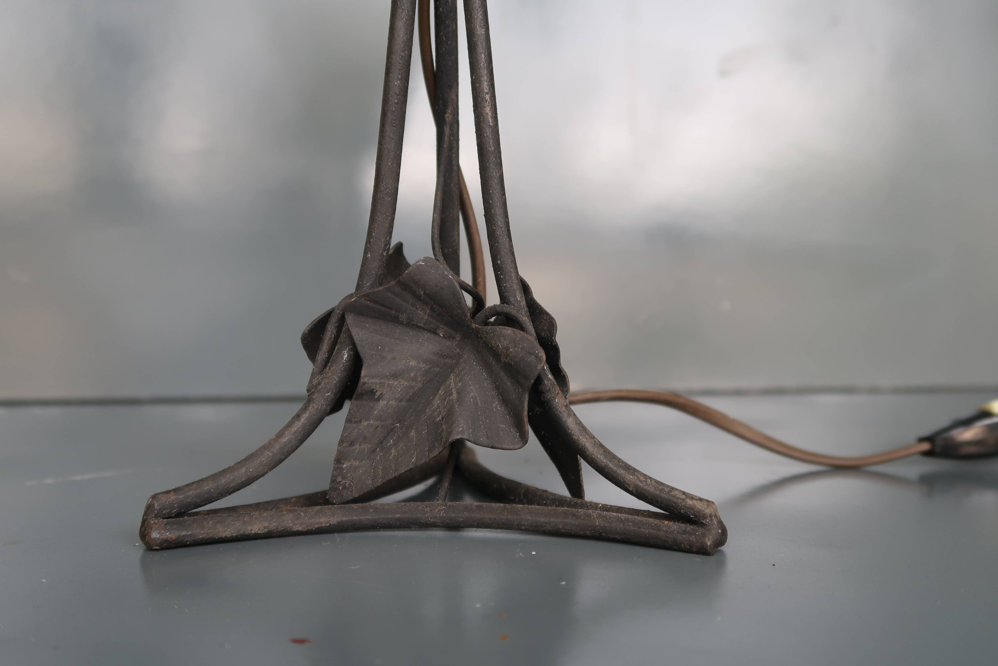 Art Deco lamp from the 1930s in metal and glass.