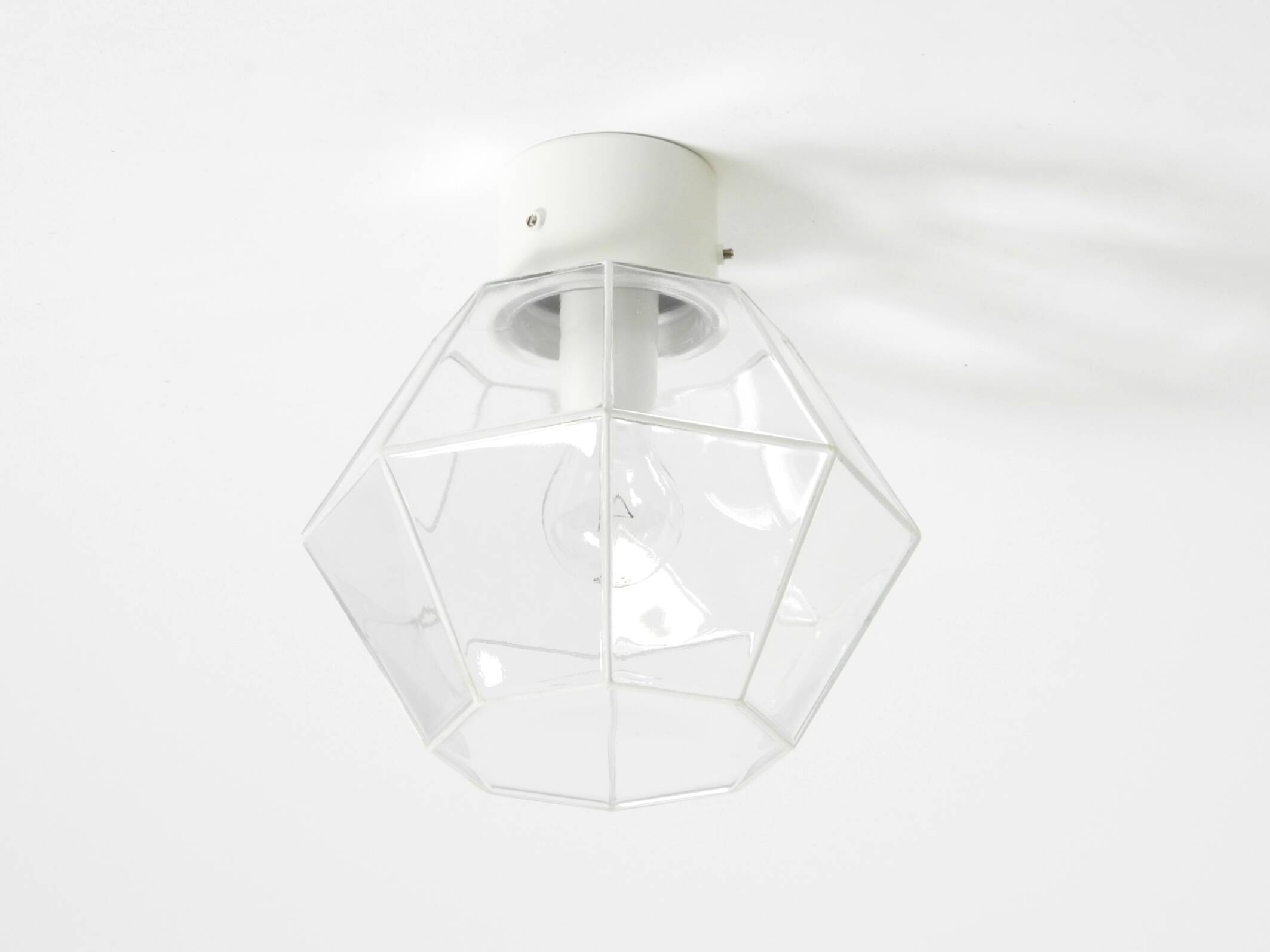 1970s Limburg glass ceiling lamp in octagon shape with its original box