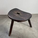 Brutalist oak shepherd tripod stool