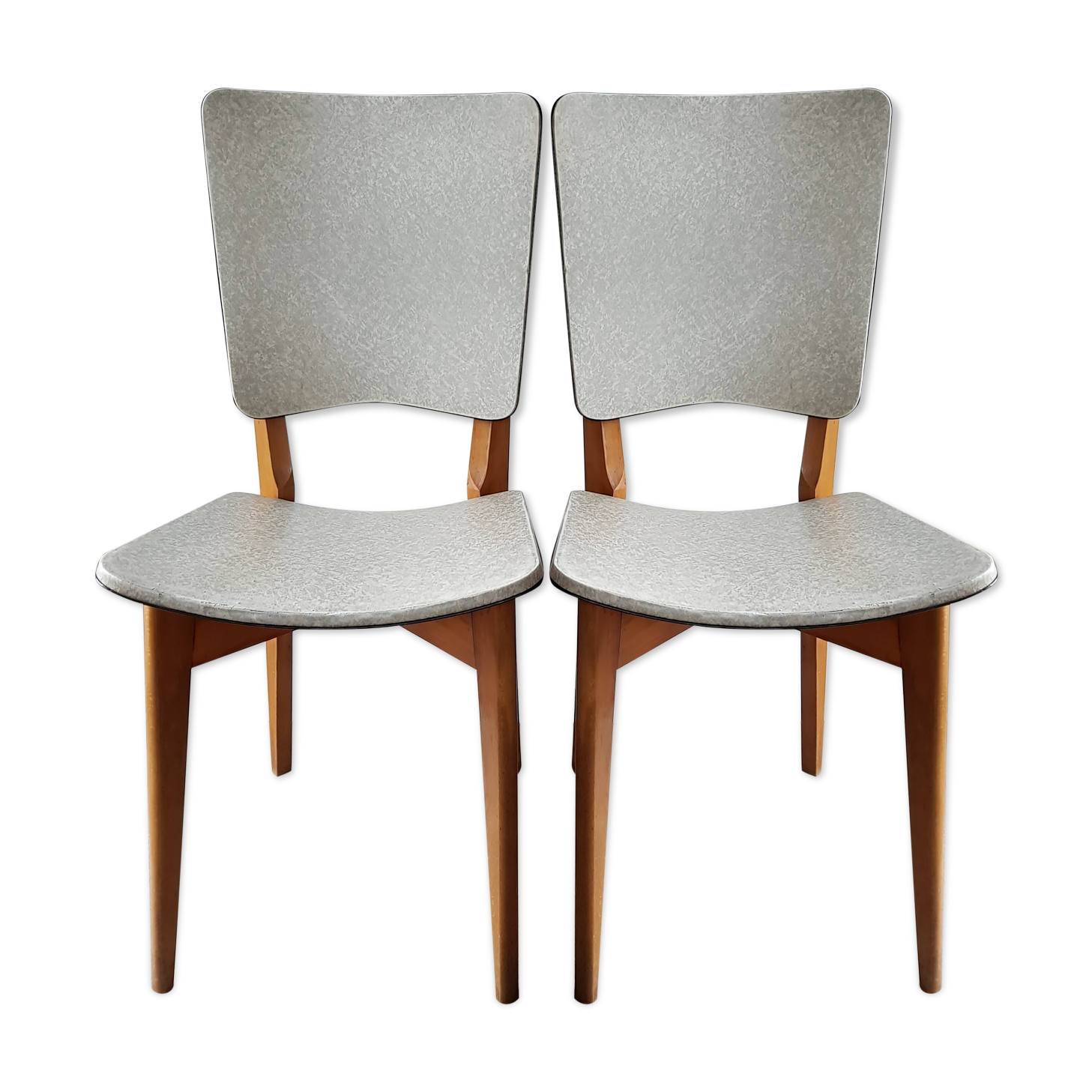 Pair of vintage Scandinavian-style skai chairs