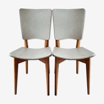 Pair of vintage Scandinavian-style skai chairs