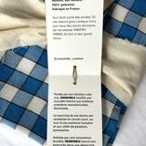 Serviette de table bistrot, carreaux bleus
