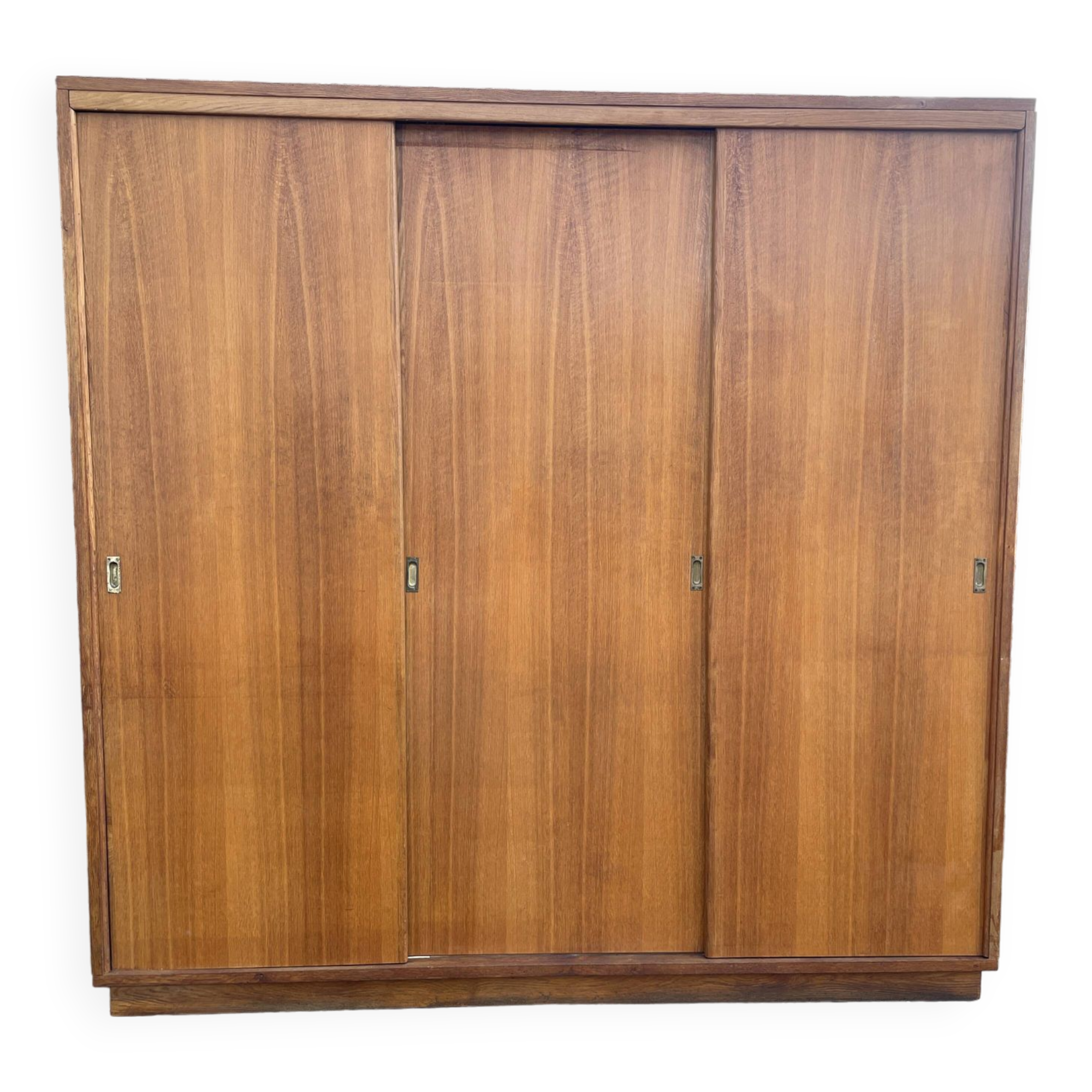 Wardrobe with 3 sliding doors in solid wood 1960