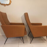 Pair of vintage leatherette armchairs from the 1960s