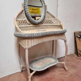 Wicker and rattan dressing table