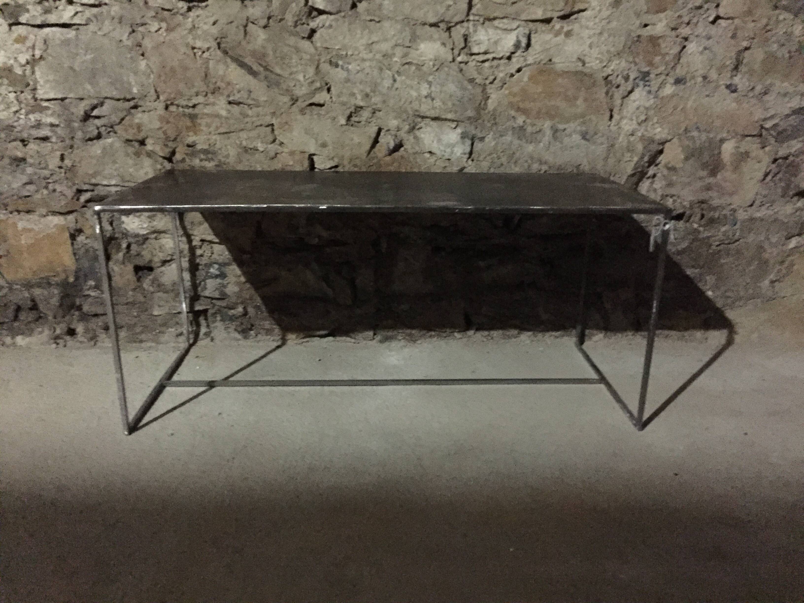 Metal designer coffee table