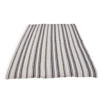 Turkish Handwoven Stripe Hemp Kilim sku 3654