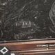 Walnut chest of drawers, black marble top