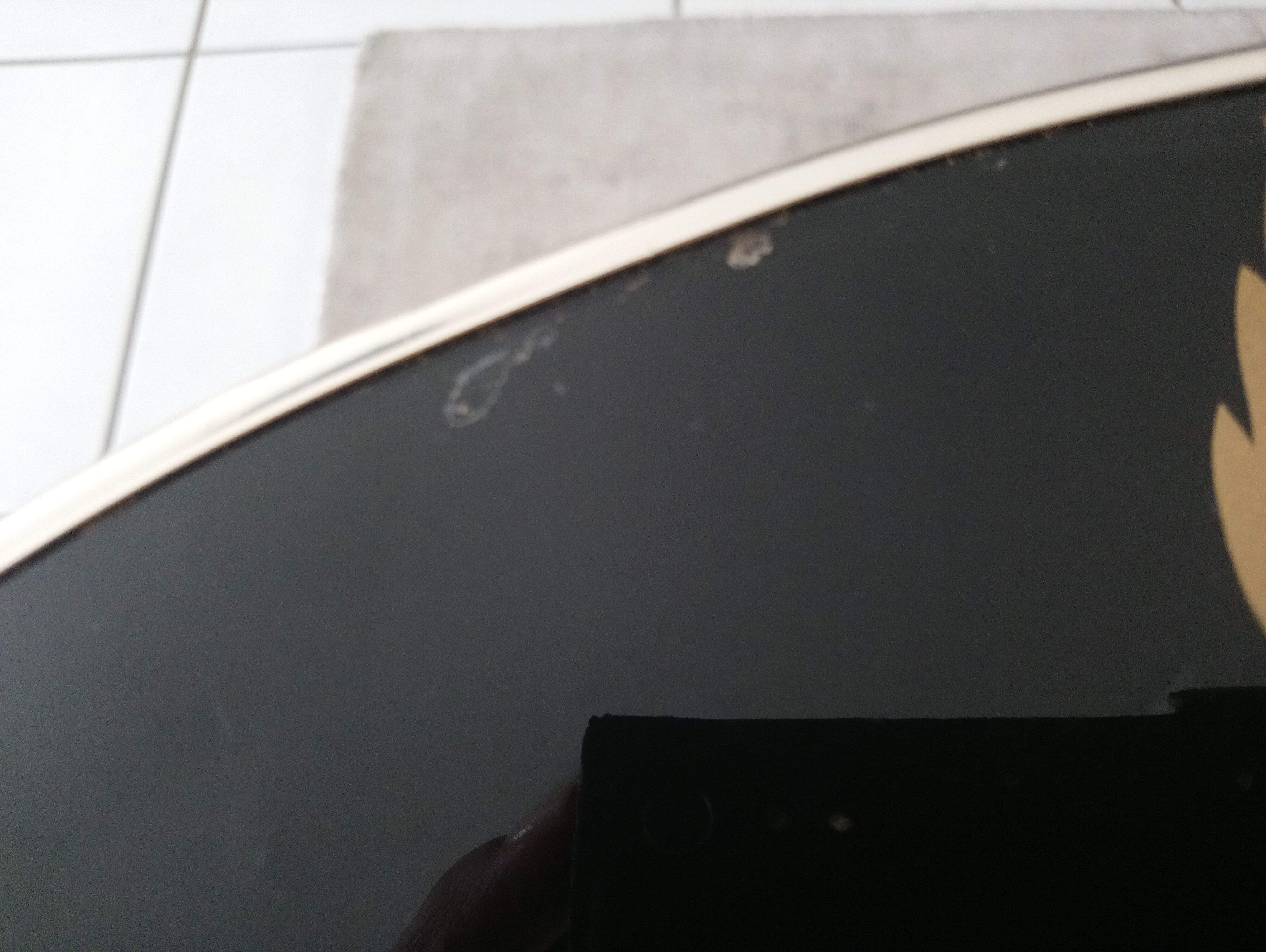 Red rose glass table of the 60s