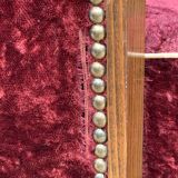 Pair of Art Deco club armchairs in burgundy red velvet, 1930s