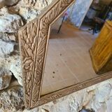 Art Deco hexagonal wooden mirror