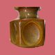 Rare Large Søholm Ceramic Lamp | Brown/green Color With Red Lampshade - Danish Ceramic Lamp