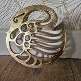 Brass trivet Sleeping Swan