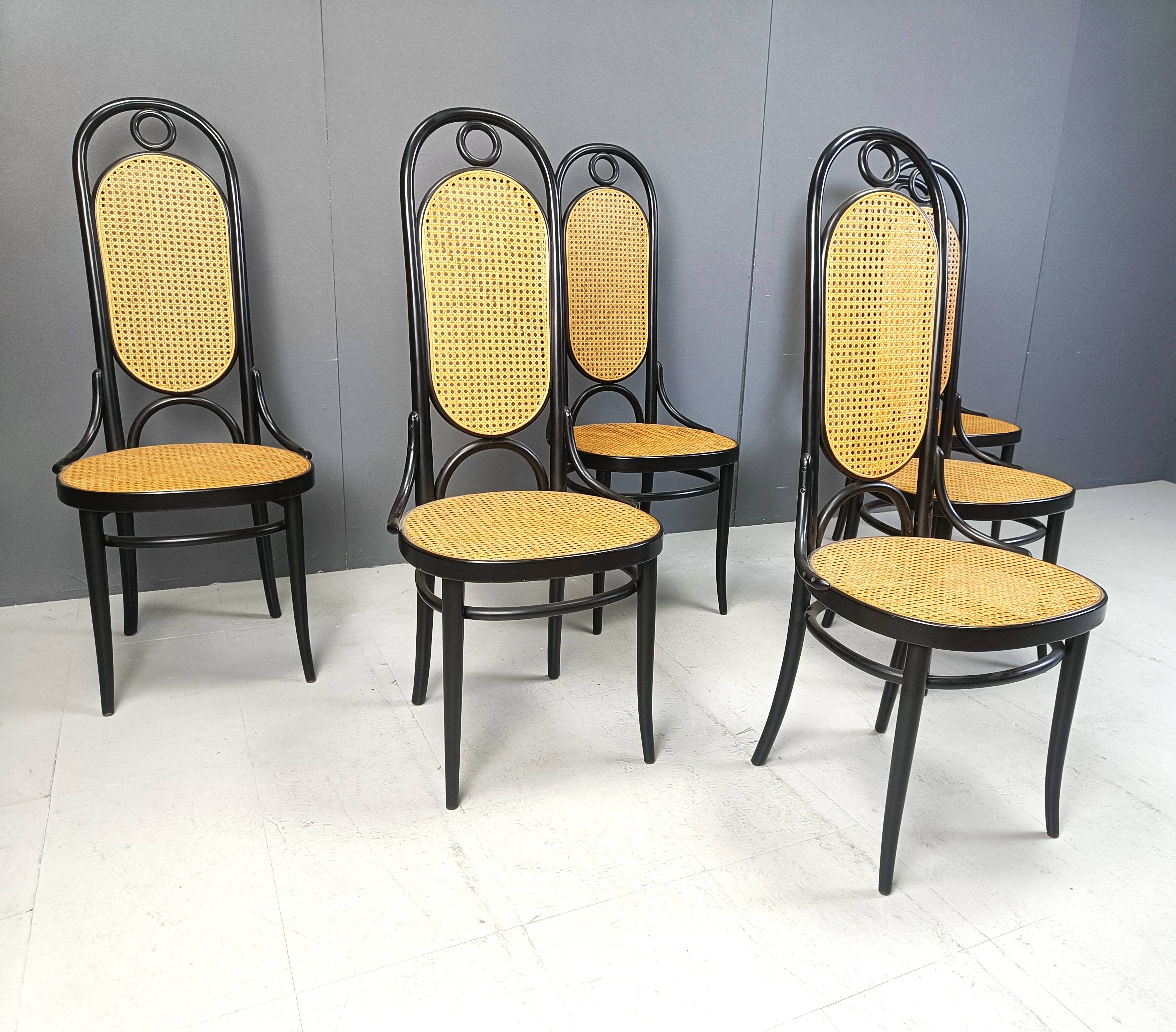 Thonet No. 207 “Long John” Dining Chairs, Set of 6, 1981