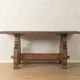 Striking brutalist solid wood table, circa 1970