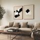 Pair of giclee prints, abstract wall art set of two, 50x70cm