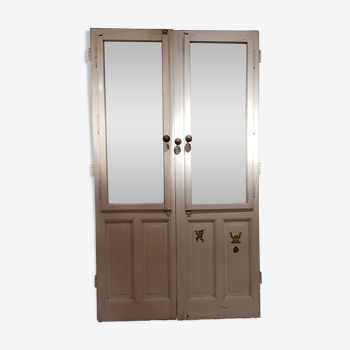 Glass double door