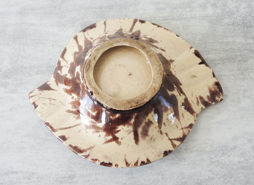 Ancien cendrier, vide-poches en céramique marbrée