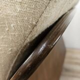 Mid Century Italian Armchairs in Wood and Fabric
