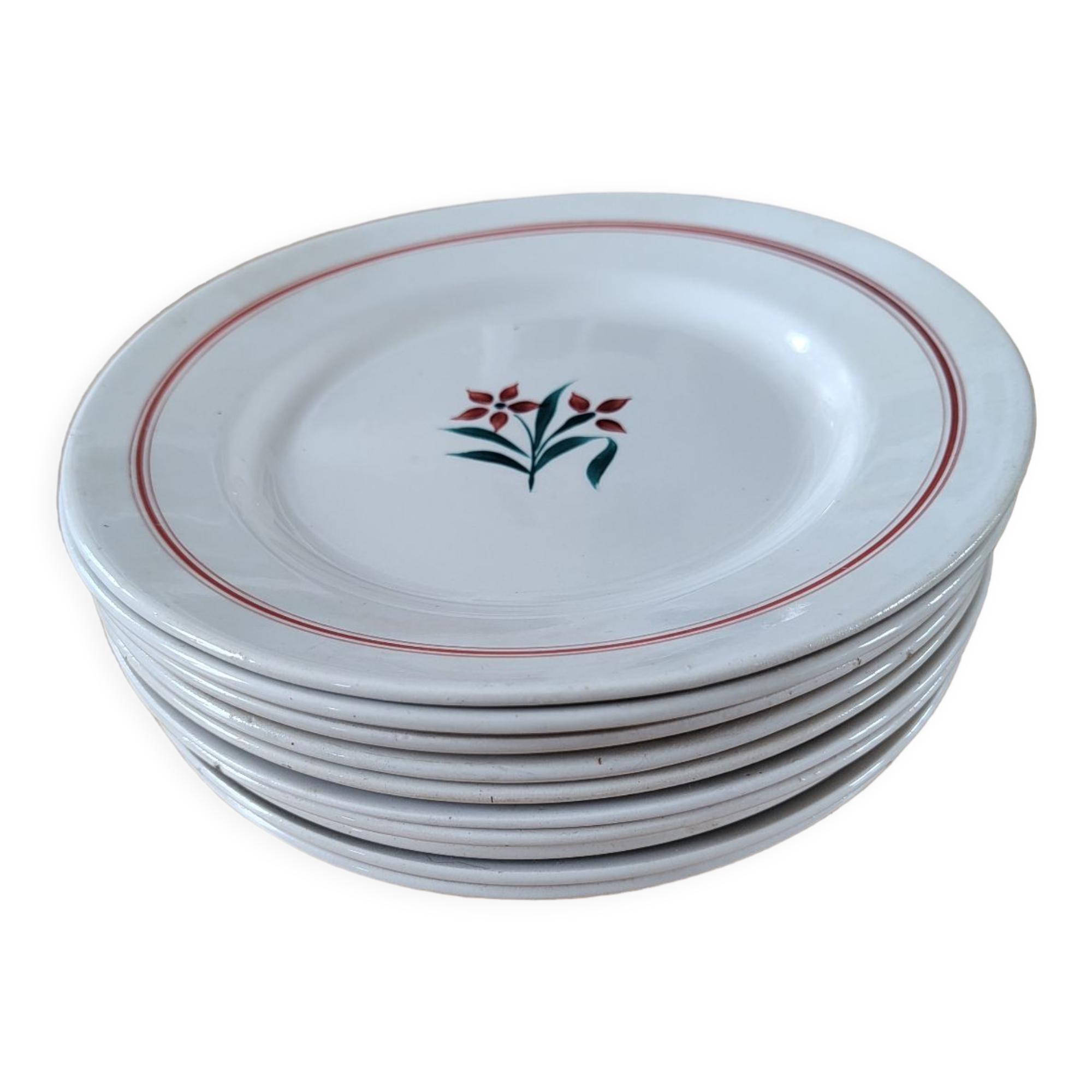 Set of 10 Moulin des Loups plates