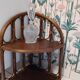 Rattan corner wall shelf