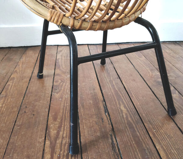 Fauteuil enfant vintage en rotin