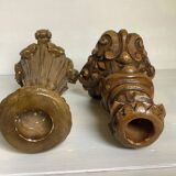 Pair of painted plaster candlesticks