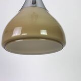 Large brown opaline glass pendant by Limburg, Germany, 1970s.