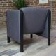 1980s Club armchair in fabric and metal