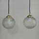 Pair of vintage round glass suspensions