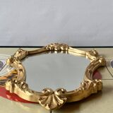 Vintage wall mirror in gold plaster - rococo style