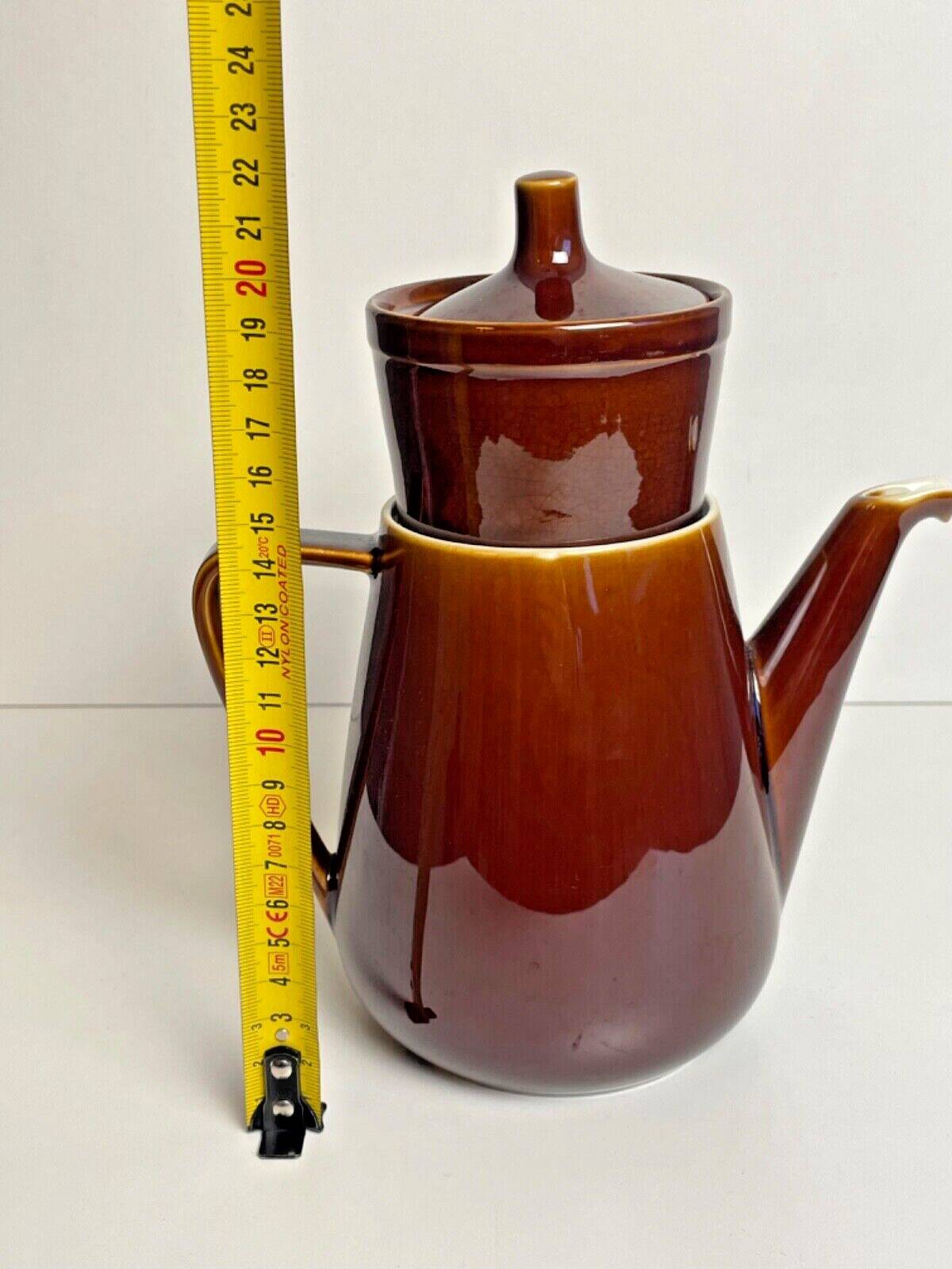 Vintage Villeroy & Boch teapot, in brown stoneware, made in Luxembourg