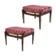 Vintage velvet footstool pair with rose pattern, Edmund Homa, 1960s