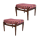 Vintage velvet footstool pair with rose pattern, Edmund Homa, 1960s