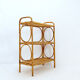 Vintage three-tier rattan shelf in bohemian style - 1960s