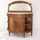 1930s buffet console in solid mahogany, marble and bevelled mirror.