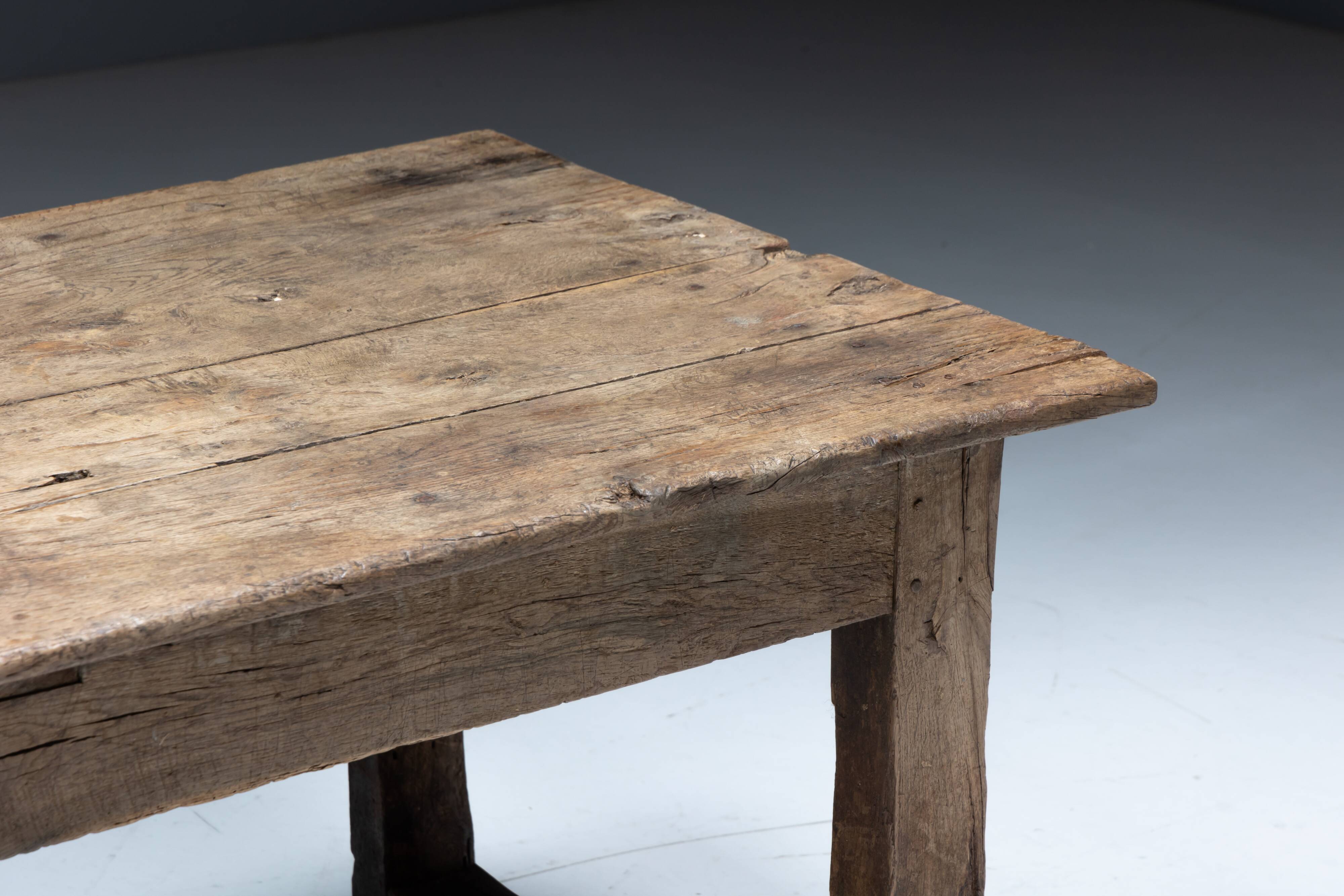 Rustic farmhouse dining table, France, 19th century