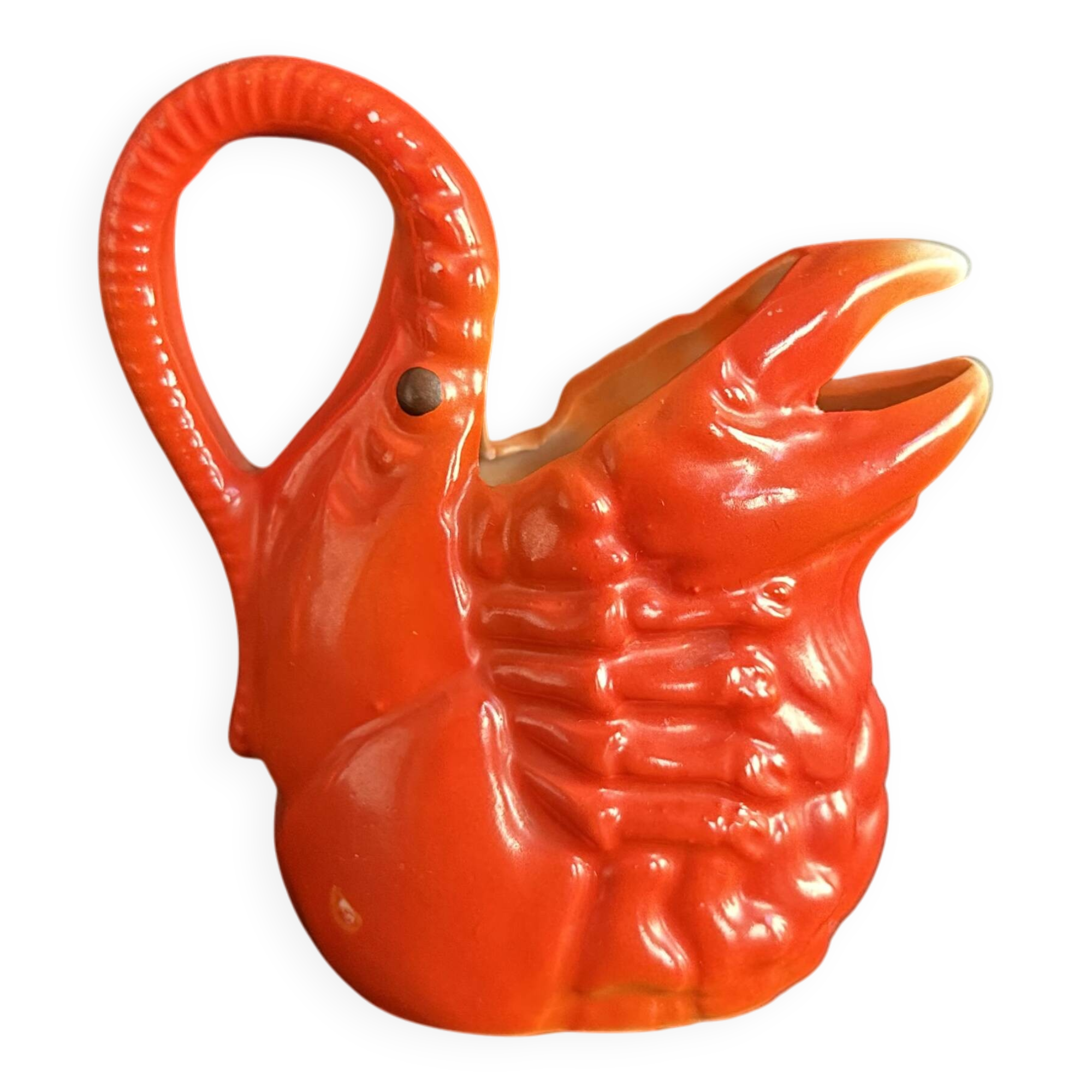 Antique ceramic lobster pitcher from the early 20th century.