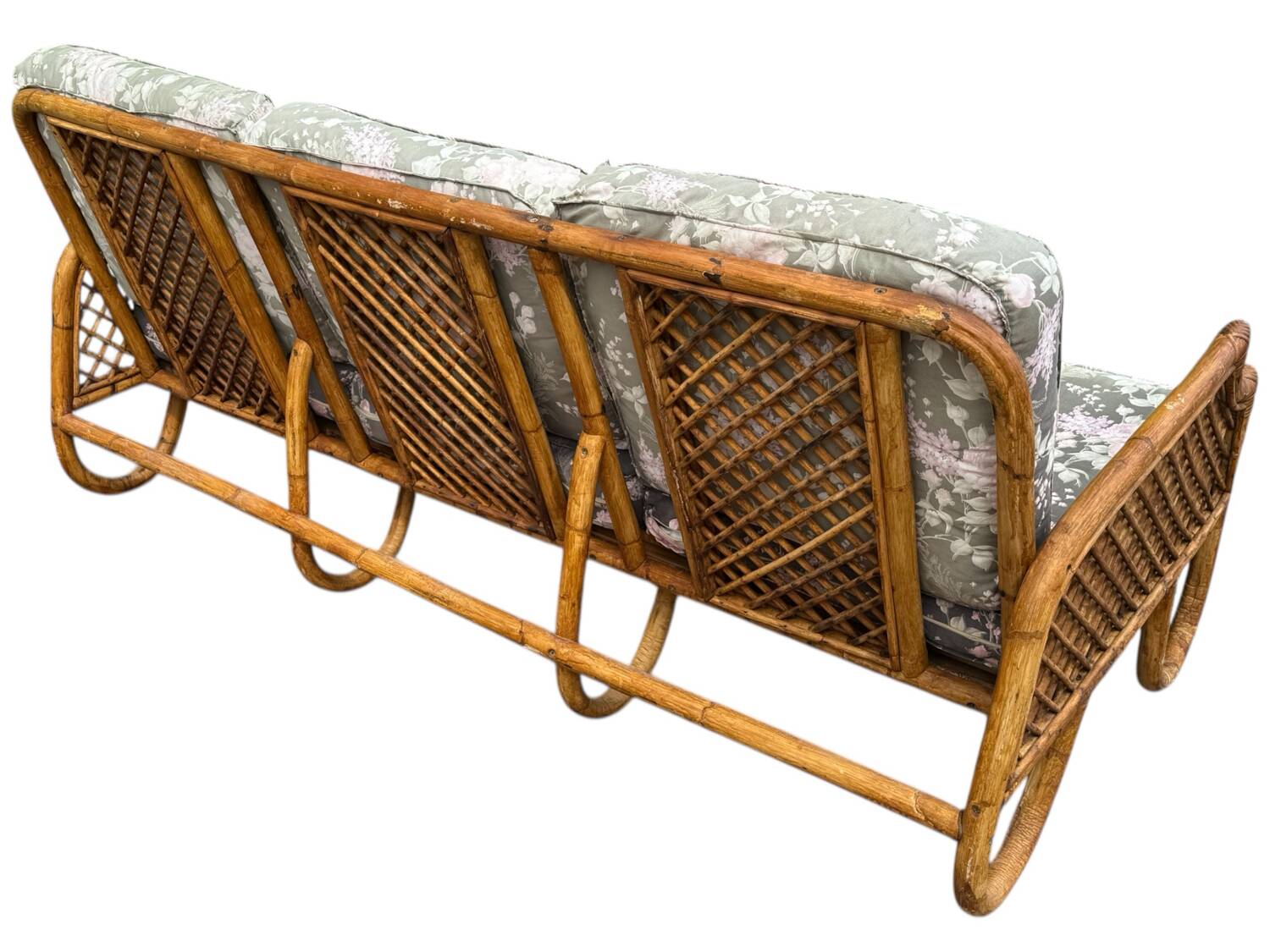 Rattan sofa and armchair from the 70s Italy