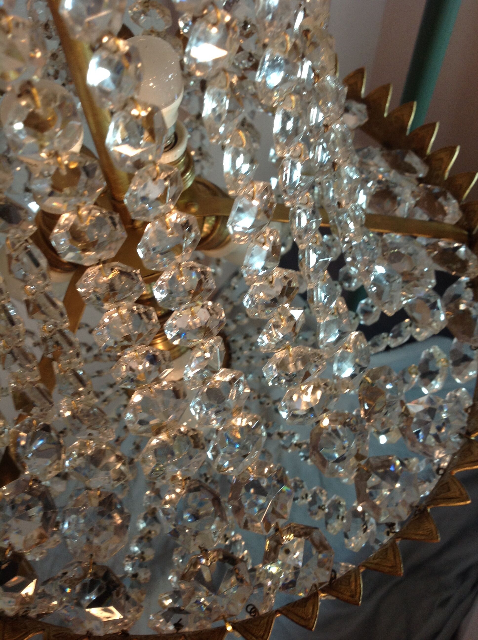 chandelier bronze balloon Golden tassels old retro