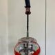 Vintage Murano glass pendant light with orange accent.