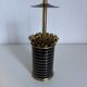 Vintage 1960 black cigarette case with golden stripes - 14 x 7 cm