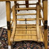 Chaise haute bébé en bois vintage