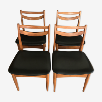 Scandinavian teak and leather chairs