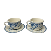 Duo de tasses et sous-tasses en porcelaine anglaise "Tudor"