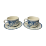 Duo de tasses et sous-tasses en porcelaine anglaise "Tudor"