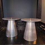 Paire de bougeoirs scandinaves en aluminium