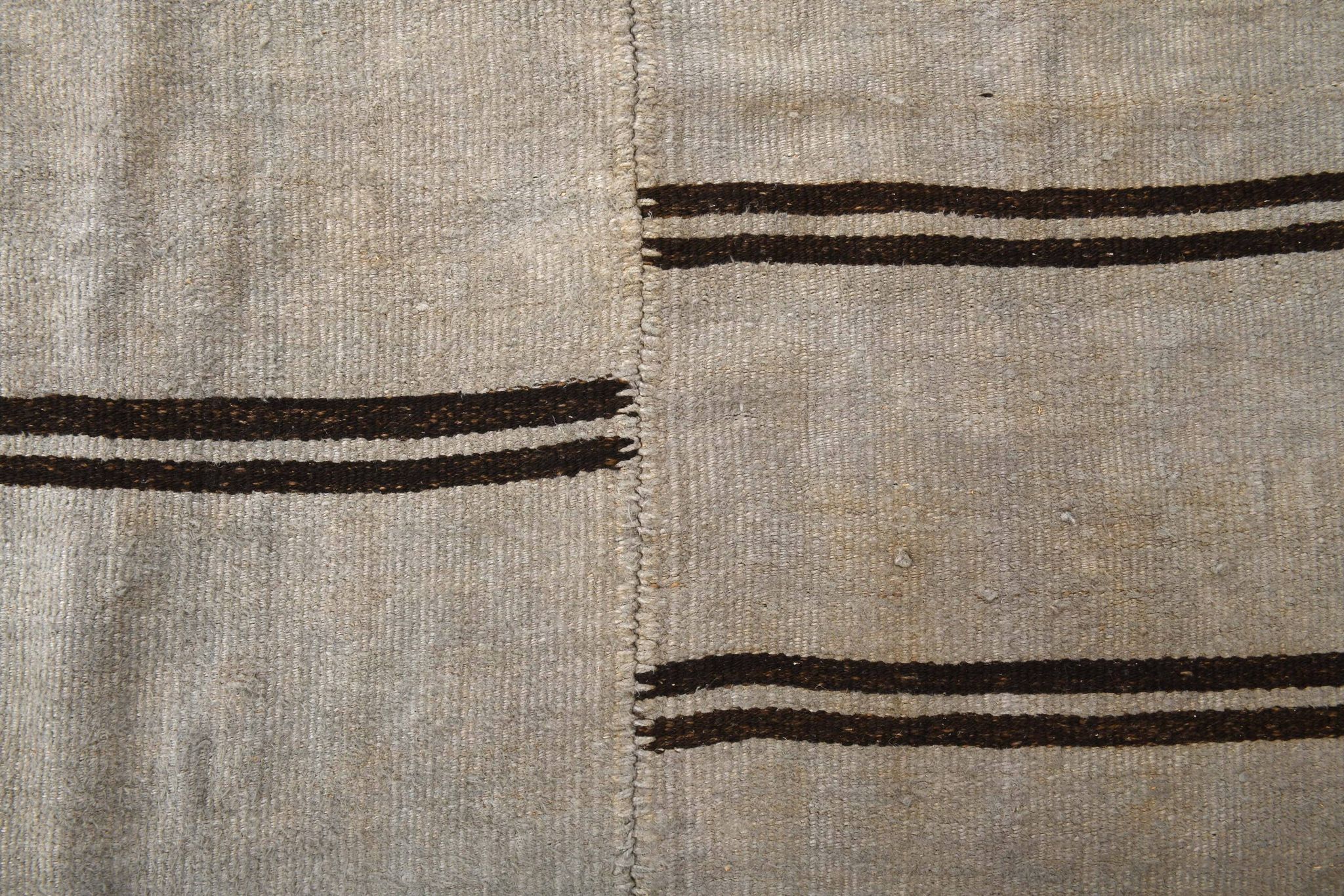 Dirty Gray & Black Hemp Kilim Rug, 161x235Cm