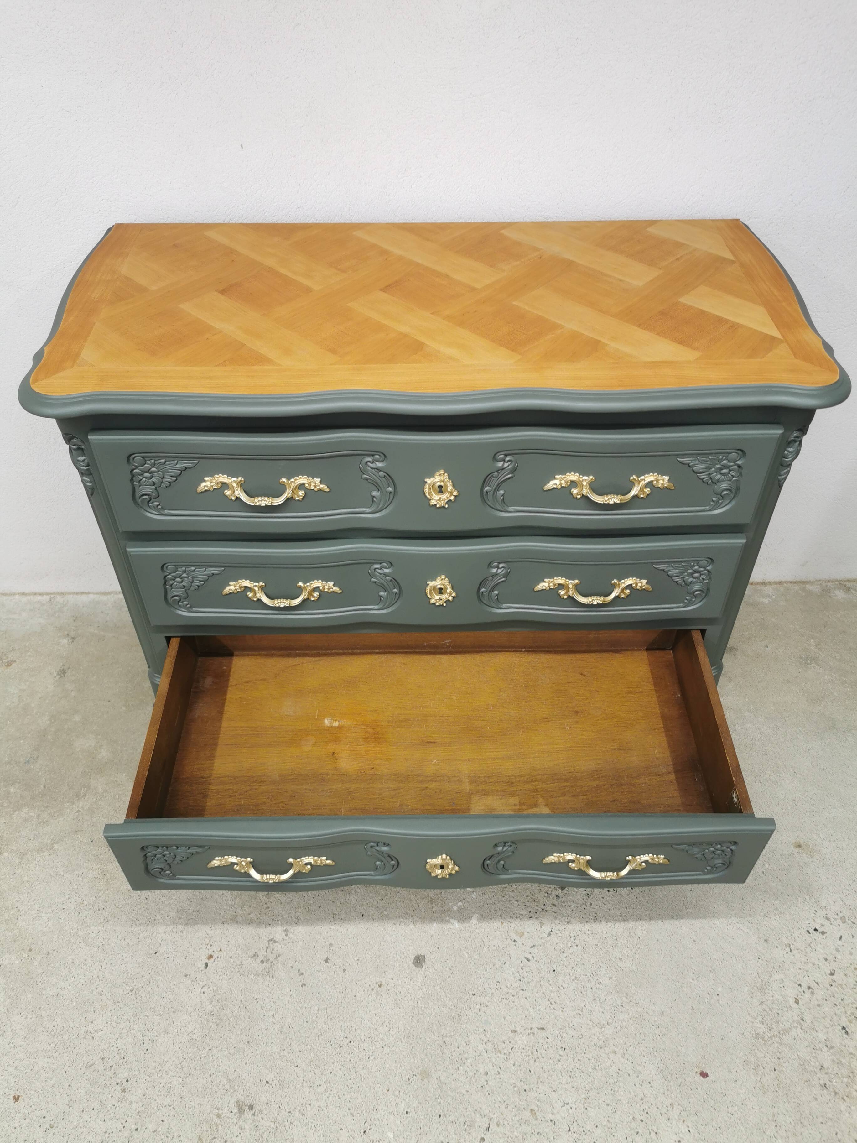 Vintage cherry wood commode refurbished